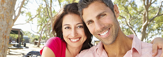 Couple smiling