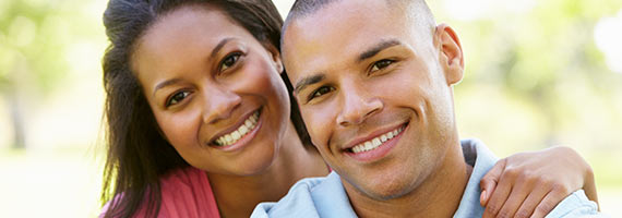 Couple smiling